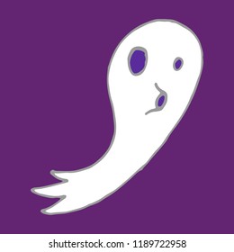 A spooky flying ghost, screaming "boo!".