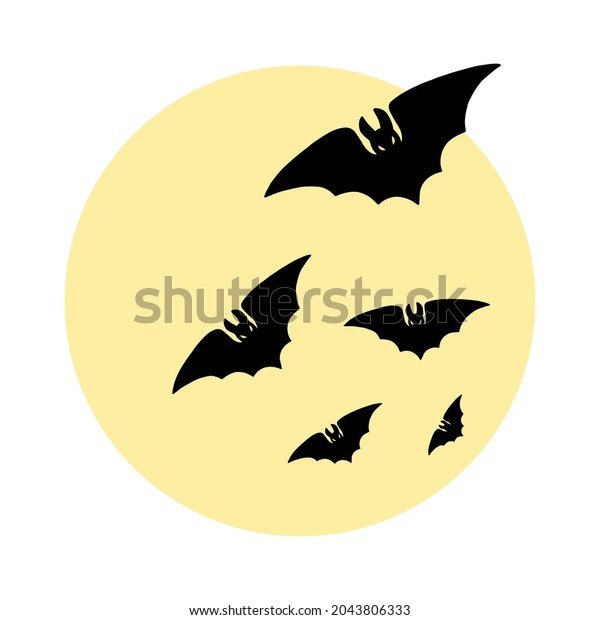 Spooky Flying Vampire Bat Black Silhouette Stock Vector (Royalty Free ...