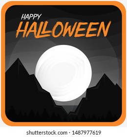 Spooky Full Moon Scenery Background
