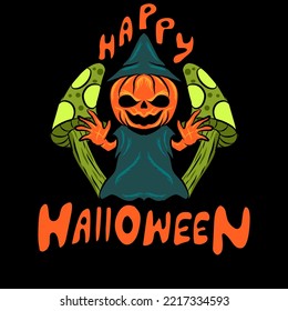 diseño de Halloween espeluznante pero divertido adecuado para el diseño de camisetas o chaquetas. vector