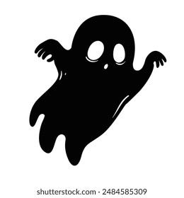 Spooky Ghost Black Silhouette Illustration
