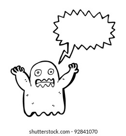 Cartoon Spooky Ghost Speech Bubble Stock Illustration 473135509