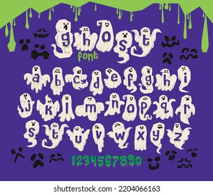 Spooky Ghost Font Rough Geometric Style Lettering