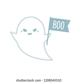 Spooky ghost. Halloween vector illustration