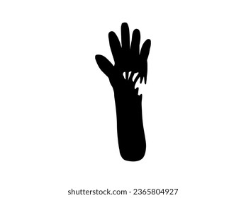 Spooky Ghost Hand Halloween Black and White