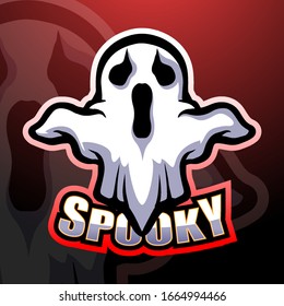 Spooky ghost mascot esport logo design