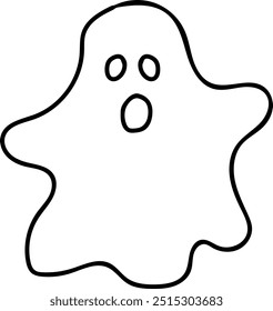Spooky Ghost Outline - Halloween Vector