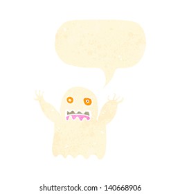 espeluznante caricatura de retro fantasma