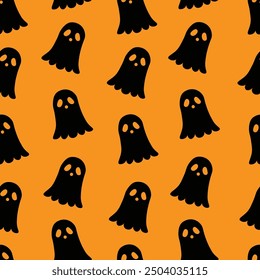 Spooky Ghost Seamless Pattern for Halloween Decor