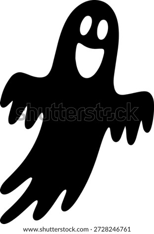 Spooky ghost silhouette flying for Halloween decoration
