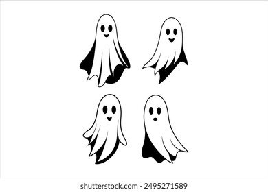 Spooky Ghost Silhouette Vector Collection