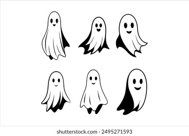 Spooky Ghost Silhouette Vector Collection