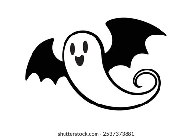 Spooky ghost simple style vector 