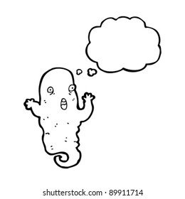 spooky ghost with thought bubble