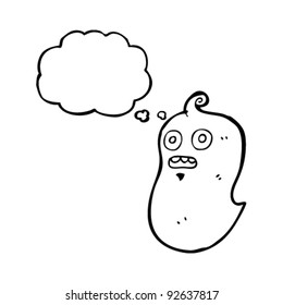 spooky ghost with thought bubble