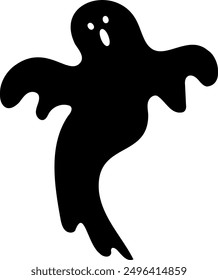 Spooky ghost vector illustration. Halloween scary and friendly character
