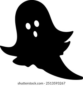 Spooky ghost vector illustration. Halloween scary and friendly character