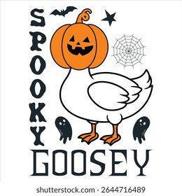 Spooky Goosey  Halloween Goose T-shirt Design