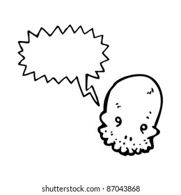 espeluznante caricatura de cráneo de graffiti