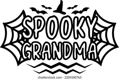 Spooky Grandma - Halloween Graphic Design Vector.