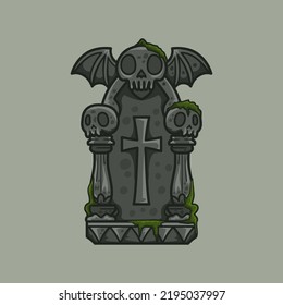 Spooky Grave stone design illustration 