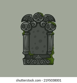 Spooky Grave stone design illustration 