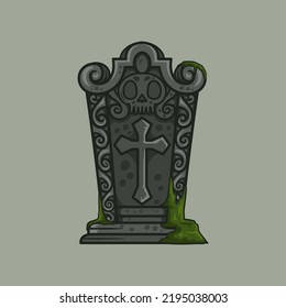 Spooky Grave stone design illustration 