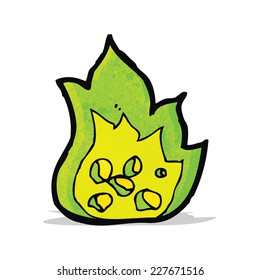 spooky green fire cartoon