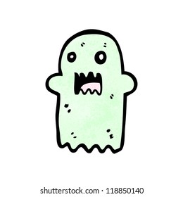 assustador desenho animado de fantasma verde