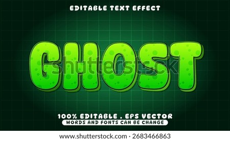 Spooky green slime style editable text effect with bubbly texture, perfect for Halloween designs and fun graphic projects