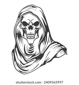 
Spooky grim reaperskull face vector design