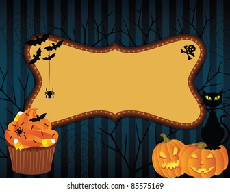 Spooky halloween background with banner.