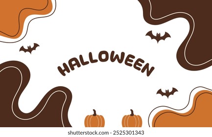 Spooky Halloween Background with Flying Bats