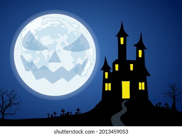Spooky Halloween background vector illustration