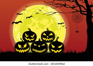 Spooky Halloween background vector illustration