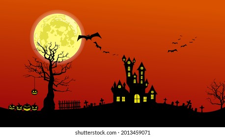 Spooky Halloween ilustración vectorial de fondo