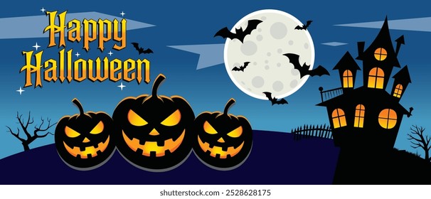 spooky halloween background vector illustration