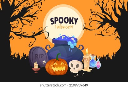 Dibujo vectorial de banderas espumosas de halloween