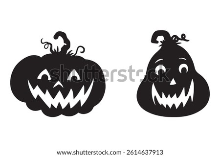 Spooky Halloween Bash with Pumpkin Face Silhouettes