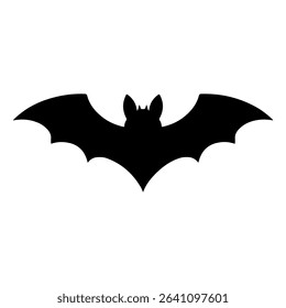 Spooky Halloween Bat and Haunted House Silhouette	
