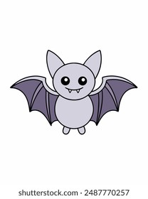 Spooky Halloween Bat Vector Icon Illustration - Halloween Clipart and Vector Art