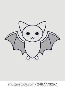 Spooky Halloween Bat Vector Icon Illustration - Halloween Clipart and Vector Art