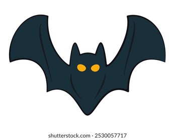 Spooky Halloween bat with yellow eyes