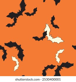 Spooky halloween bats seamless pattern
