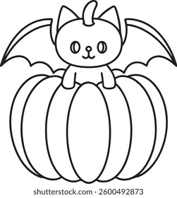 Spooky Halloween Bed Coloring Page – Cute Haunted Bedroom with Ghosts and Pumpkin – Fun and Easy Printable for Kids and Adults – Festive Holiday Art