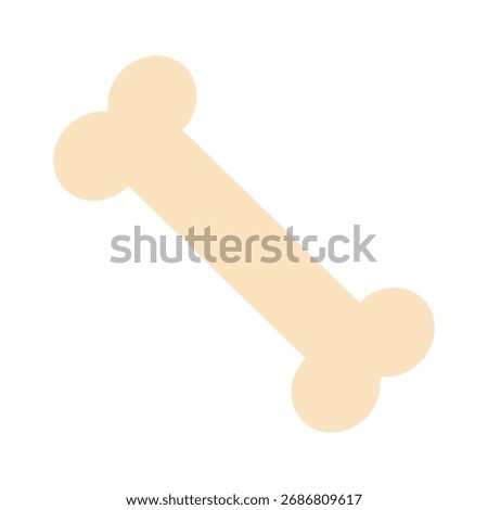Spooky Halloween bone illustration isolated on white background, symbol of skeleton, death, creepy horror theme, and scary decoration. Flat vector. Hand drawn.