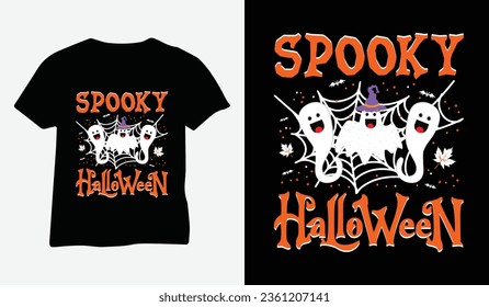 Spooky halloween boo horror t-shirt vector design