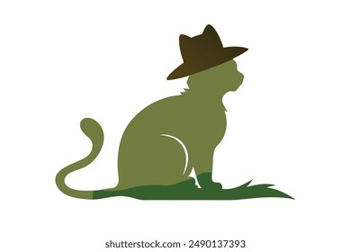 Spooky Halloween Cat Vector illustration.