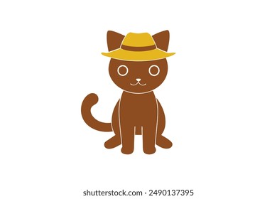 Spooky Halloween Cat Vector illustration.