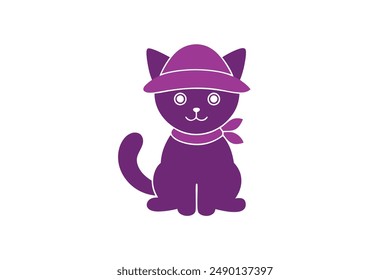 Spooky Halloween Cat Vector illustration.